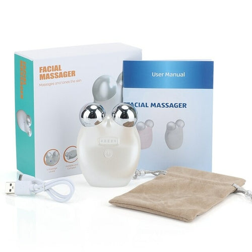 EMS Microcurrent Face Lifting Device 3D Roller Facial Massager Anti