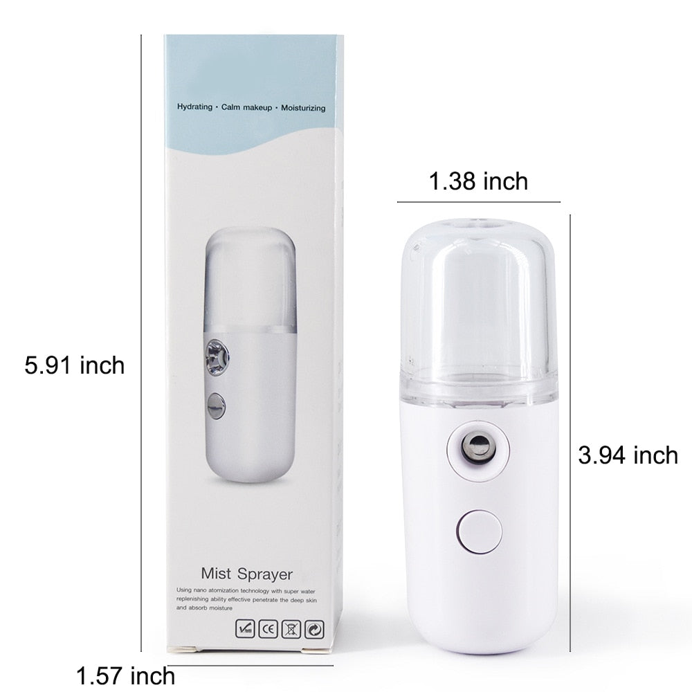 Portable Nano Mist Sprayer Mini 30ml Nano Mister Usb Rechargable Hand